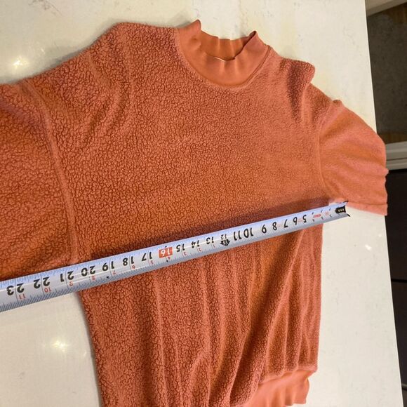 Stateside Burnt Orange Teddy Fluffy Lounge Two Piece Matching Set Size M - Picture 2 of 7